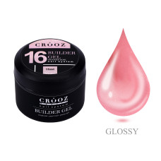 Crooz Гель для нарощування №16 Shimmer Rose 15 мл
