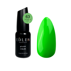 063 Гель-лак Edlen Color 9ml. Світло-зелений неон NEW