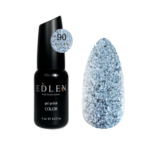 090 Гель-лак Edlen Color 9ml. Срібні блискітки NEW