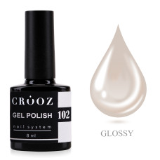 Crooz Гель-лак №102 молочно-бежевий нюд 8 мл