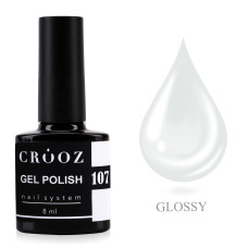 Crooz Гель-лак №107 Ніжний напівпрозорий молочний 8 мл