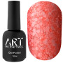 02 Гель-лак ART Bubble №B002 (напівпрозорий кораловий з білими пластівцями), 6 мл