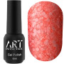 02 Гель-лак ART Bubble №B002 (напівпрозорий кораловий з білими пластівцями), 6 мл