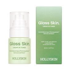 Крем-тонер для обличчя HOLLYSKIN Glass Skin з церамідами та екстрактом матчі