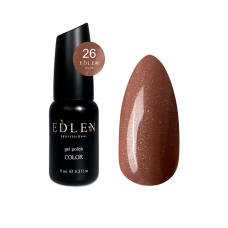 026 Гель-лак Edlen Color 9ml. Світло-коричневий із золотим шиммером NEW
