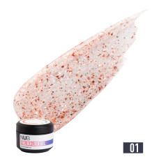 NUB Foil Builder Gel / Напівпрозорий білдер-гель для моделювання нігтів з поталлю / 12 мл / # 01