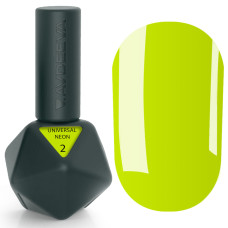 UNIVERSAL GEL NEON 2 Victoria Avdeeva — рідкий акрігель (ліквід гель) неоново-жовтого кольору для моделювання та зміцнення