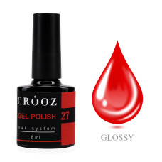 Crooz Гель-лак №27 Яскраво-червоний, 8 мл