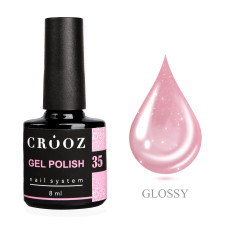 Crooz Гель-лак №35 Рожевий з мерехтінням, 8 мл