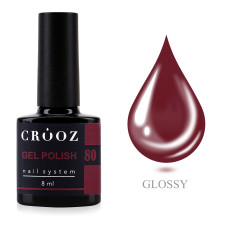 Crooz Гель-лак №80 Глибокий бордовий, 8 мл