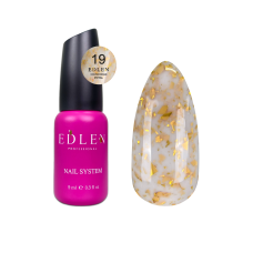 19 Камуфлююча база Cover base Potal Edlen 9 ml. new Молочний із шматочками золотої поталі