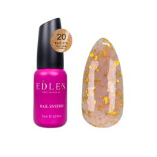 20 Камуфлююча база Cover base Potal Edlen 9 ml. new  Світло-коричневий із шматочками золотої пота