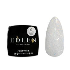 09 Гель для нарощування Builder gel Shimmer Edlen 15 ml. new  Молочний з кольоровими блискітками