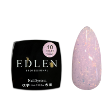 10 Гель для нарощування Builder gel Shimmer Edlen 15 ml. new  Ніжно-рожевий з кольоровими блискітк