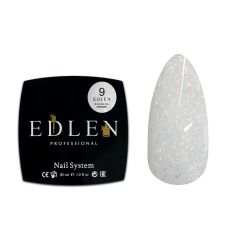 09 Гель для нарощування Builder gel Shimmer Edlen 30 ml. new  Молочний з кольоровими блискітками
