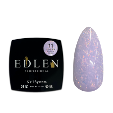 11 Гель для нарощування Builder gel Shimmer Edlen 30 ml. new  Ліловий з кольоровими блискітками