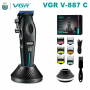 V-887C BLACK Акумуляторна машинка для стрижки (clipper) VGR , 6 насадок, 9000RPM