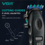 V-887C BLACK Акумуляторна машинка для стрижки (clipper) VGR , 6 насадок, 9000RPM