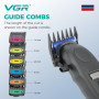 V-887C BLACK Акумуляторна машинка для стрижки (clipper) VGR , 6 насадок, 9000RPM