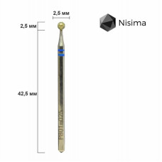 NISIMA Алмазна насадка Шар 2,5 мм P801m025 синя (середня абразивність)