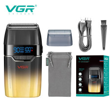 V-308 GOLD Електробритва VGR  шейвер, подвійне лезо, 9000 RPM, LED Display