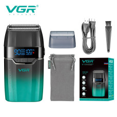 V-308 GREEN Електробритва VGR  шейвер, подвійне лезо, 9000 RPM, LED Display