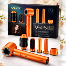 V-478 ORANGE Фен-стайлер VGR 6 в 1 , 5 насадок, 3 швидкості, 3 режими температури, 1400W