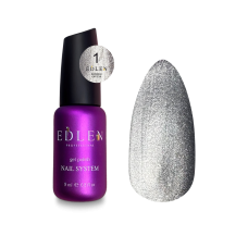 Гель - лак  Sparkle cat Edlen 9 ml. №1 ( блідо-срібний, котяче око ) NEW