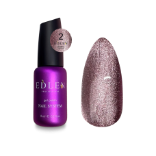 Гель - лак Sparkle cat Edlen 9 ml. №2 ( світло-бузковий , котяче око ) NEW