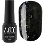 08 Гель-лак ART Bubble №B008 (напівпрозорий чорний з білими пластівцями), 5 мл